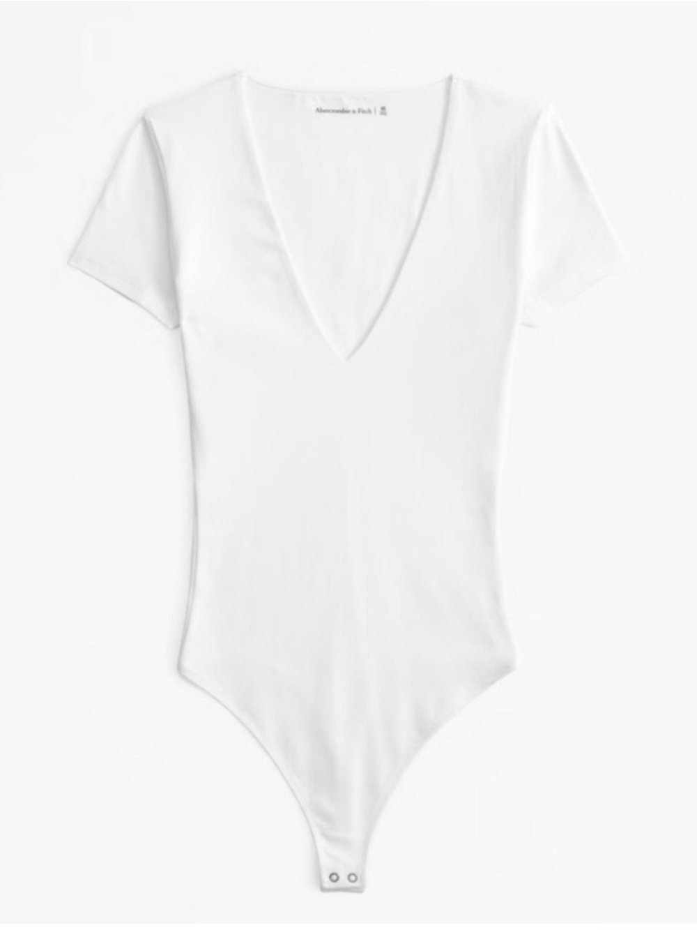 Abercrombie & Fitch Cotton Blend Seamless V-Neck Short Sleeve Bodysuit